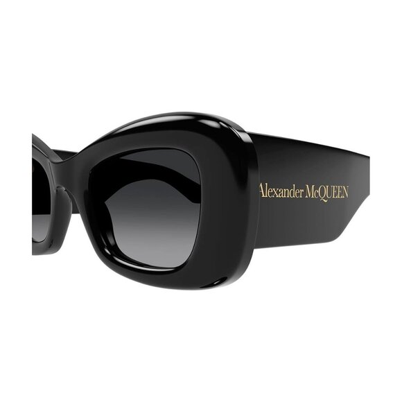 New ALEXANDER MCQUEEN Black Square AM0434S 001 Sunglasses Women - Picture 3 of 3